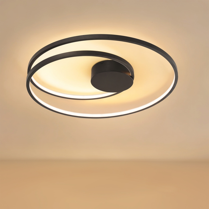 Brilagi - dimmbare LED-Deckenleuchte TWISTER LED/75W/230V 3000-6000K Durchmesser 70 cm schwarz + Fernbedienung