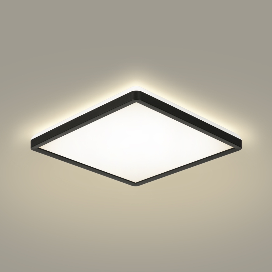 Brilagi - Dimmbare LED-Deckenleuchte ULTRA SLIM LED/18W/230V 2700-6500K 30x30 cm schwarz + Fernbedienung
