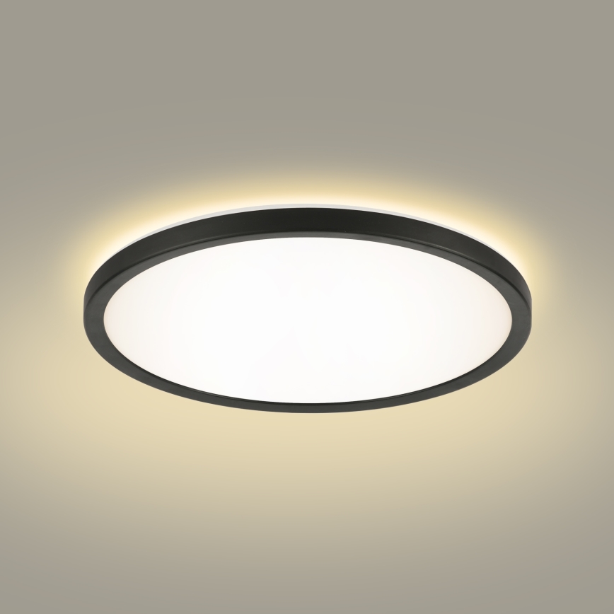 Brilagi - Dimmbare LED-Deckenleuchte ULTRA SLIM LED/18W/230V 2700-6500K d 30 cm schwarz + Fernbedienung