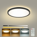 Brilagi - dimmbare LED-Deckenleuchte ULTRA SLIM LED/18W/230V 2700-6500K Ø 30 cm schwarz + Fernbedienung