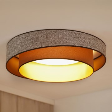 Brilagi - Dimmbare LED-Deckenleuchte VEGAS SHINE LED/24W/230V d 60 cm 3000/4000/6500K braun + Fernbedienung
