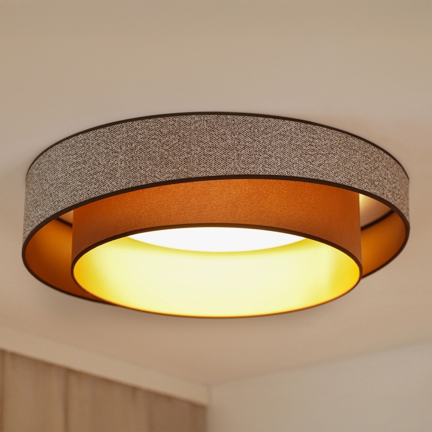 Brilagi - Dimmbare LED-Deckenleuchte VEGAS SHINE LED/24W/230V d 60 cm 3000/4000/6500K braun + Fernbedienung