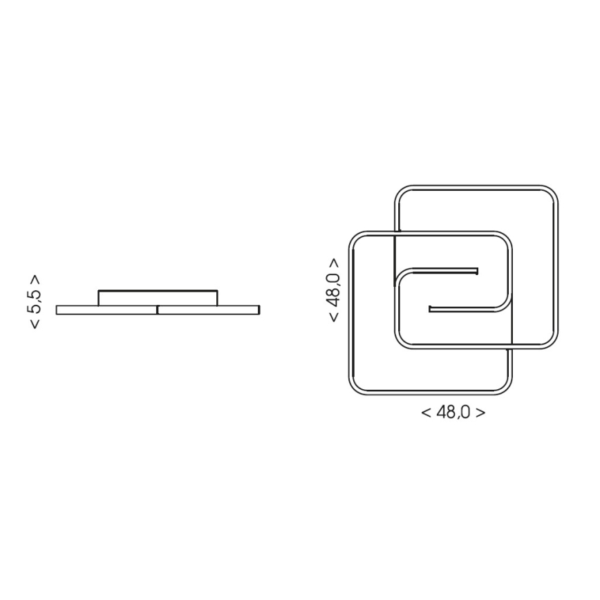 Brilagi - Dimmbare LED-Deckenleuchte VELO LED/64W/230V 3000-6500K 48x48 cm + Fernbedienung
