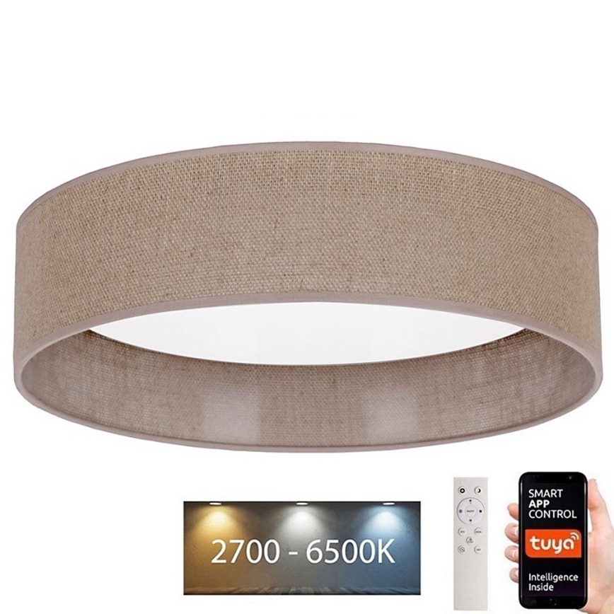Brilagi – Dimmbare LED-Deckenleuchte VELVET SMART LED/24W/230V d 45 cm 2700-6500K Wi-Fi Tuya braun + Fernbedienung
