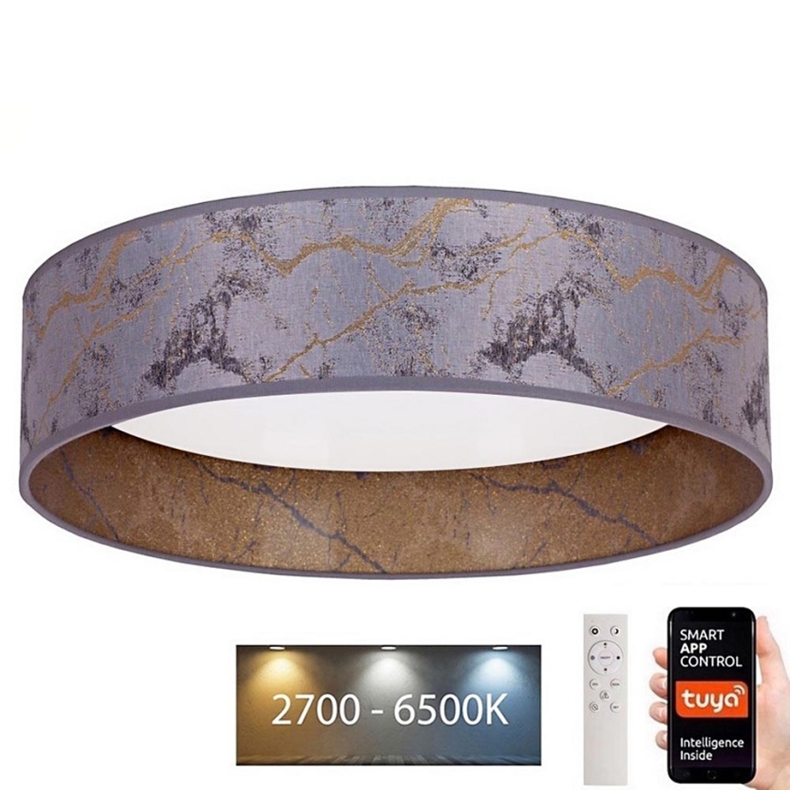 Brilagi – Dimmbare LED-Deckenleuchte VELVET SMART LED/24W/230V d 45 cm 2700-6500K Wi-Fi Tuya grau/golden + Fernbedienung