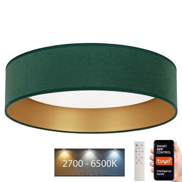 Brilagi – Dimmbare LED-Deckenleuchte VELVET SMART LED/24W/230V d. 45 cm 2700-6500K Wi-Fi Tuya grün/golden + Fernbedienung