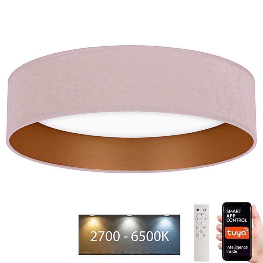 Brilagi – Dimmbare LED-Deckenleuchte VELVET SMART LED/24W/230V d. 45 cm 2700-6500K Wi-Fi Tuya pink/golden + Fernbedienung