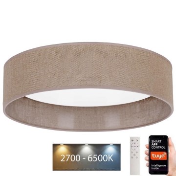 Brilagi – Dimmbare LED-Deckenleuchte VELVET SMART LED/36W/230V d. 55 cm 2700-6500K Wi-Fi Tuya braun + Fernbedienung