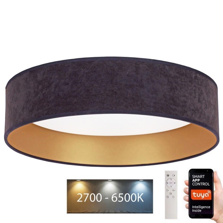 Brilagi – Dimmbare LED-Deckenleuchte VELVET SMART LED/36W/230V d. 55 cm 2700-6500K Wi-Fi Tuya grau/golden + Fernbedienung