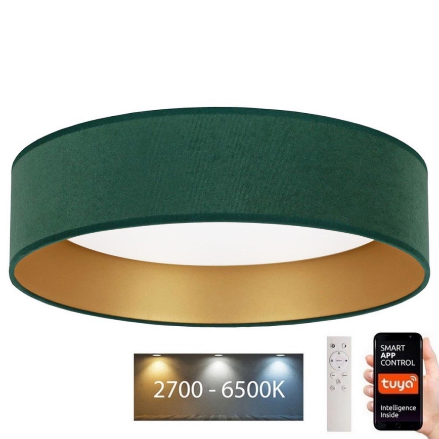 Brilagi – Dimmbare LED-Deckenleuchte VELVET SMART LED/36W/230V d. 55 cm 2700-6500K Wi-Fi Tuya grün/golden + Fernbedienung