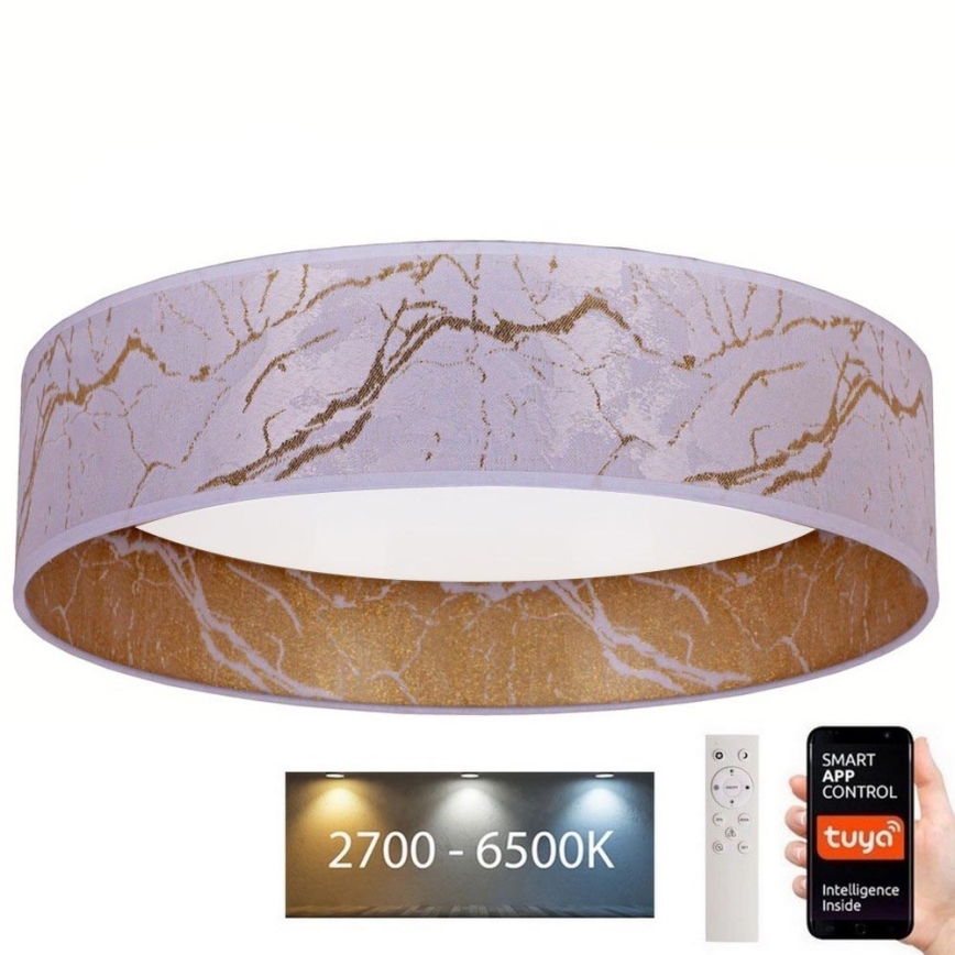 Brilagi – Dimmbare LED-Deckenleuchte VELVET SMART LED/36W/230V d 55 cm 2700-6500K Wi-Fi Tuya weiß/golden + Fernbedienung