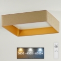 Brilagi - Dimmbare LED-Deckenleuchte VELVET SQUARE LED/24W/230V 3000/4000/6500K + Fernbedienung beige