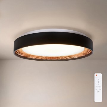 Brilagi - dimmbare LED-Deckenleuchte WALDO LED/48W/230V 3000-6500K Ø 40 cm schwarz/gold + Fernbedienung