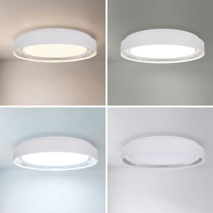 Brilagi - dimmbare LED-Deckenleuchte WALDO LED/48W/230V 3000-6500K Ø 40 cm weiß/silber + Fernbedienung