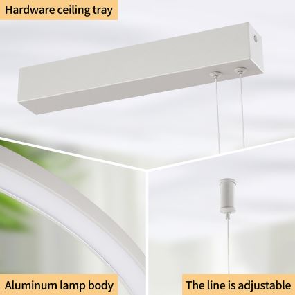 Brilagi - LED-dimmbare Pendelleuchte mit Seilabhängung PORTOFINO LED/98W/230V 3000-6000K silber + Fernbedienung
