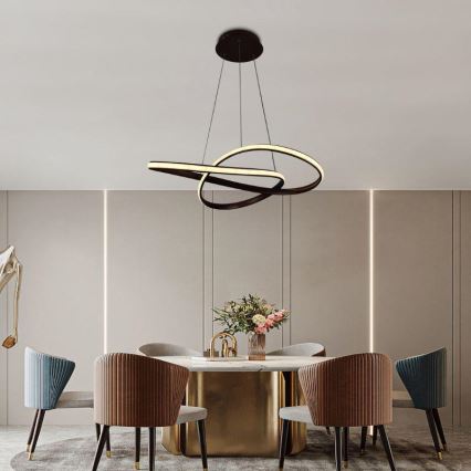 Brilagi - Dimmbare LED-Hängeleuchte an Schnur COSMOWAVE LED/70W/230V 3000-6500K braun + Fernbedienung