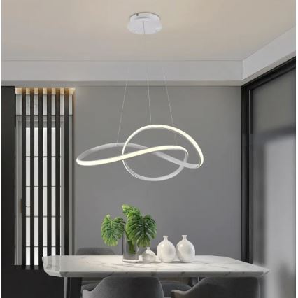 Brilagi - Dimmbare LED-Hängeleuchte an Schnur COSMOWAVE LED/70W/230V 3000-6500K weiß + Fernbedienung