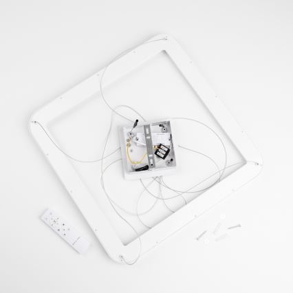 Brilagi - LED-dimmbare Pendelleuchte an Stahlseil FALCON SLIM LED/50W/230V 3000-6500K 50x50 cm weiß + Fernbedienung