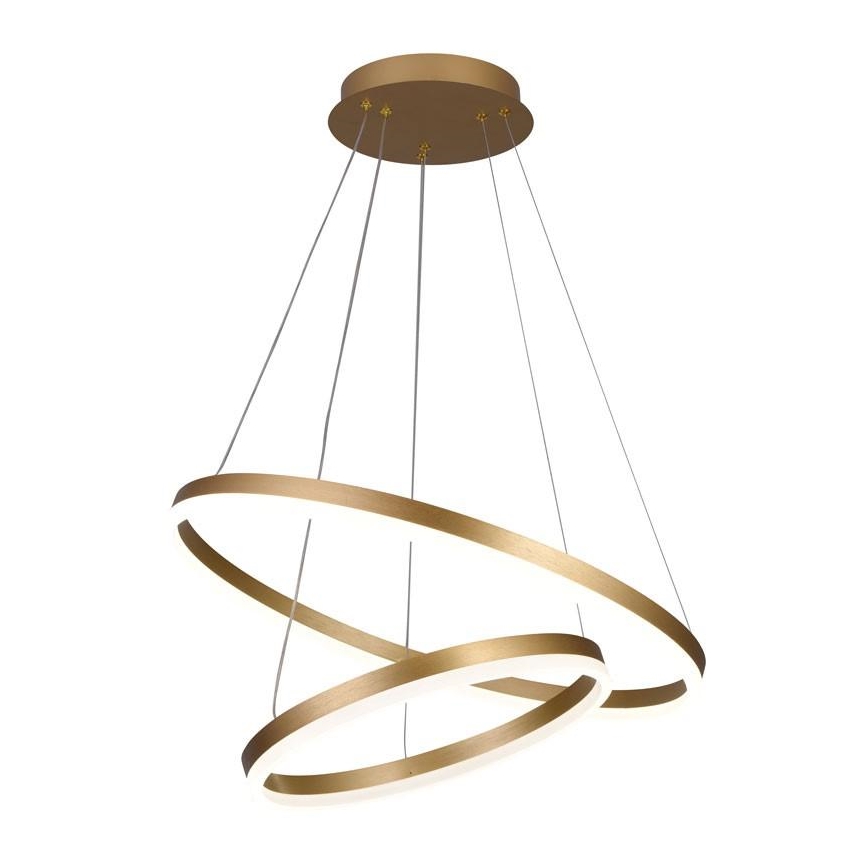 Brilagi - LED-dimmbare Pendelleuchte an Seil CIRCLE LED/70W/230V 3000-6500K Ø 60 cm gold + Fernbedienung