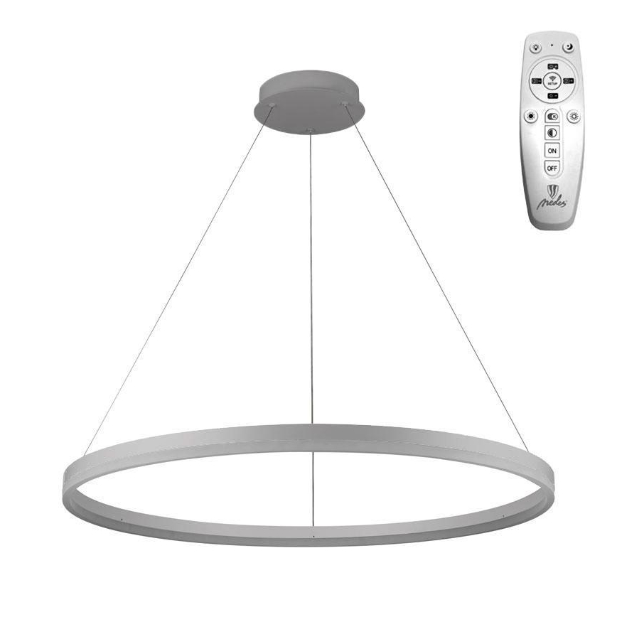 Brilagi - Dimmbare LED-Hängeleuchte CIRCLE LED/55W/230V 3000-6500K silbern + Fernbedienung