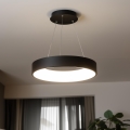 Brilagi - Dimmbare LED-Hängeleuchte mit Seilaufhängung FALCON LED/80W/230V 3000-6500K Ø 60 cm schwarz + Fernbedienung
