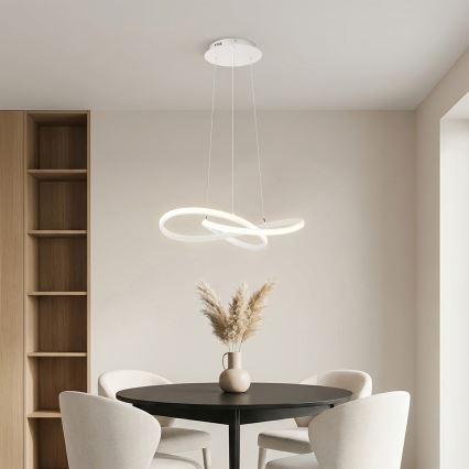 Brilagi - INFINITY LED dimmbare Pendelleuchte mit Seilaufhängung LED/55W/230V 3000-6000K 50x50 cm weiß + Fernbedienung