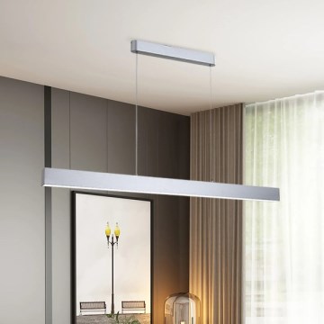 Brilagi - Dimmbare LED-Hängeleuchte SLEEKLINE SMART LED/40W/230V 3000-6000K Wi-Fi Tuya silbern + Fernbedienung