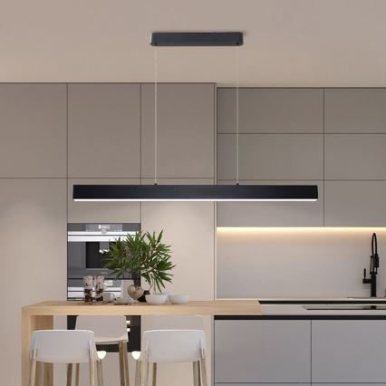 Brilagi - Dimmbare LED-Hängeleuchte SLEEKLINE SMART LED/40W/230V 3000-6000K Wi-Fi Tuya schwarz + Fernbedienung