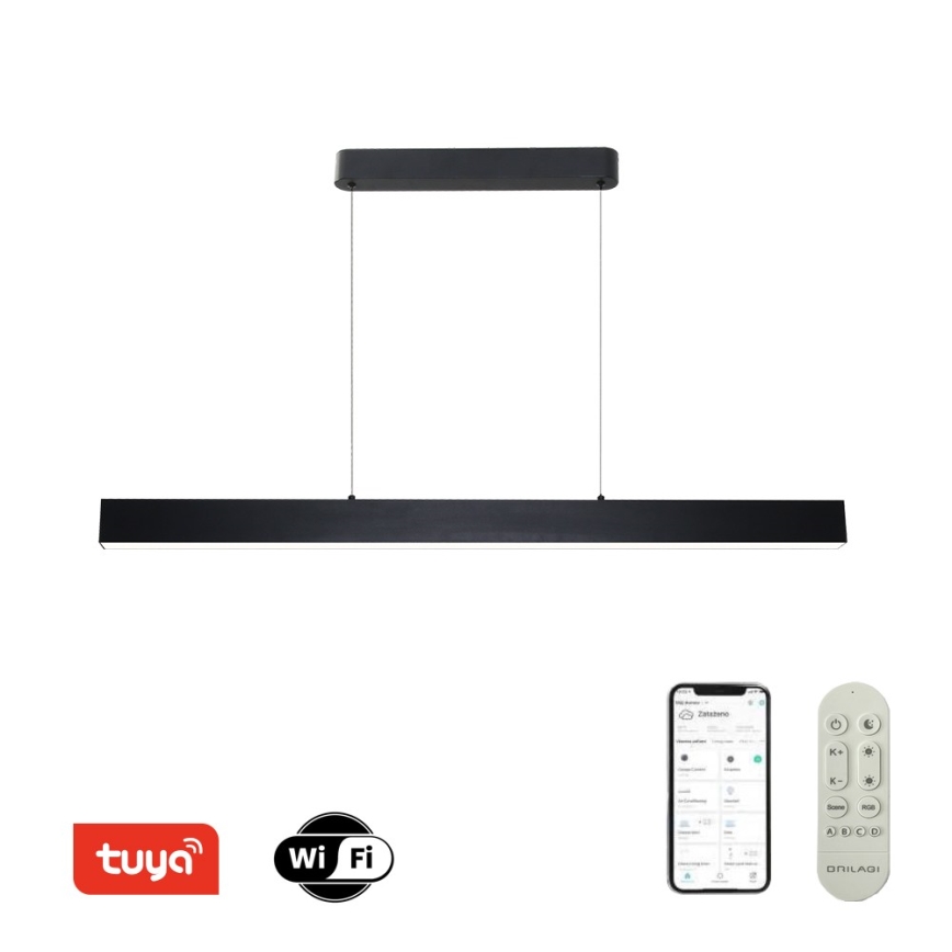 Brilagi - Dimmbare LED-Hängeleuchte SLEEKLINE SMART LED/40W/230V 3000-6000K Wi-Fi Tuya schwarz + Fernbedienung