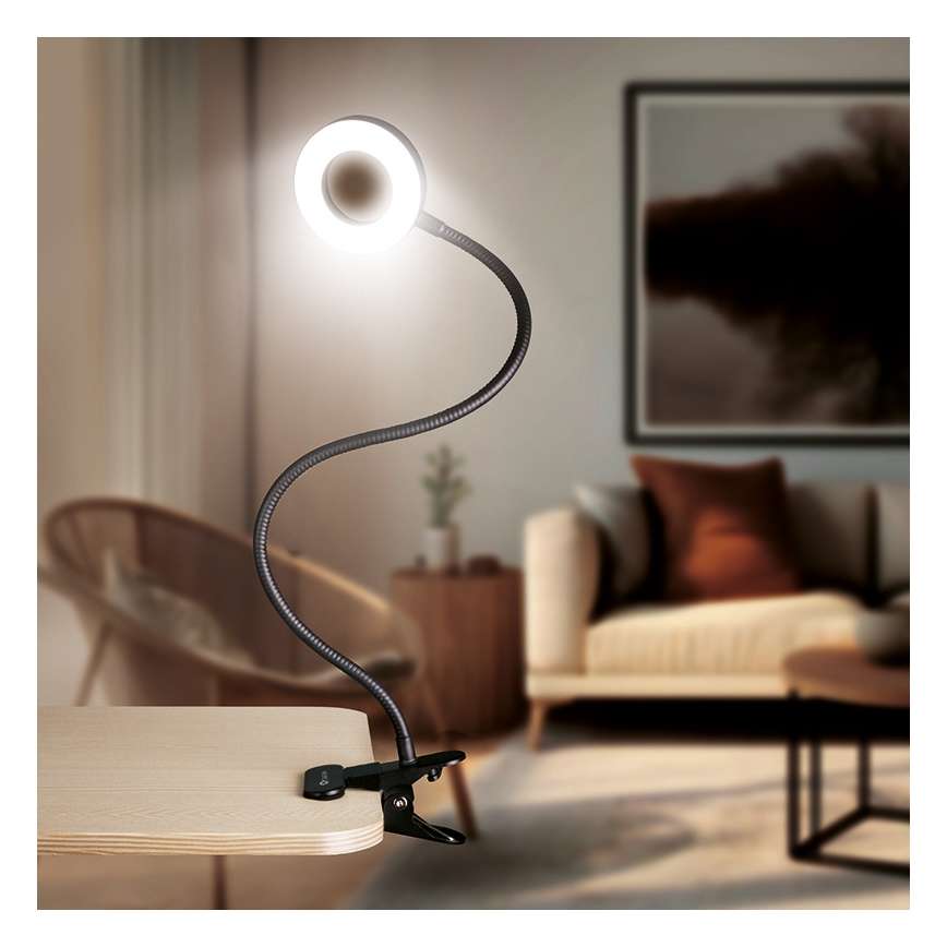 Brilagi - Dimmbare LED-Lampe mit Clip ORBELA LED/8W/5V 3000/4000/5000K schwarz