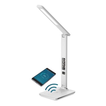 Brilagi - Dimmbare LED-Tischlampe mit kabelloser QI-Ladefunktion und USB REGINA LED/8,5W/230V weiß