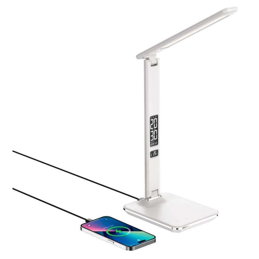 Brilagi - Dimmbare LED-Tischlampe mit kabelloser QI-Ladefunktion und USB REGINA LED/8,5W/230V weiß