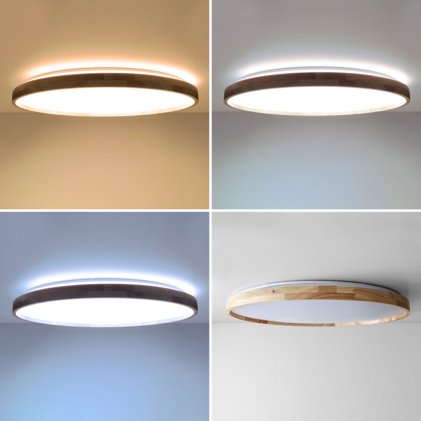 Brilagi - LED-dimmbare Deckenleuchte ALSON LED/72W/230V 3000-6500K Eiche, Durchmesser 78 cm + Fernbedienung