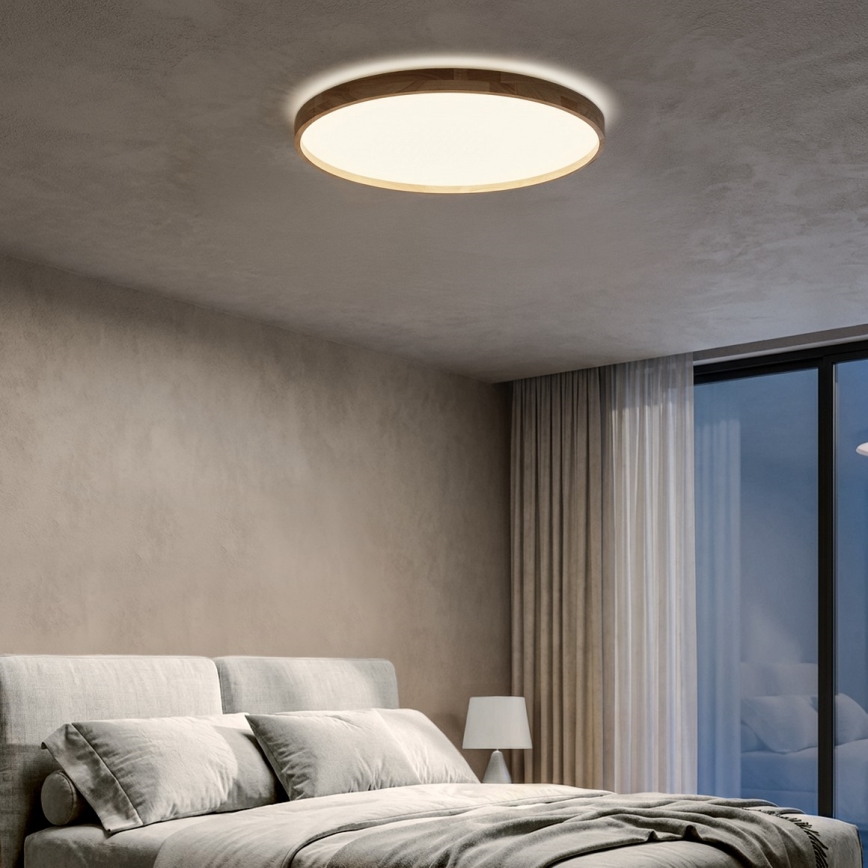 Brilagi - LED-dimmbare Deckenleuchte ALSON LED/72W/230V 3000-6500K Eiche, Durchmesser 78 cm + Fernbedienung