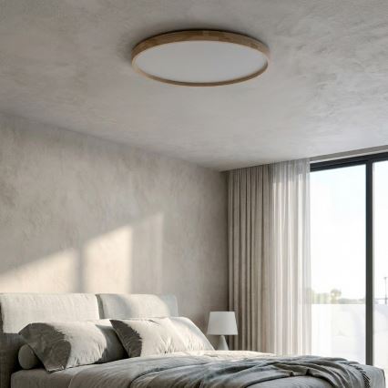 Brilagi - LED-dimmbare Deckenleuchte ALSON LED/72W/230V 3000-6500K Eiche, Durchmesser 78 cm + Fernbedienung