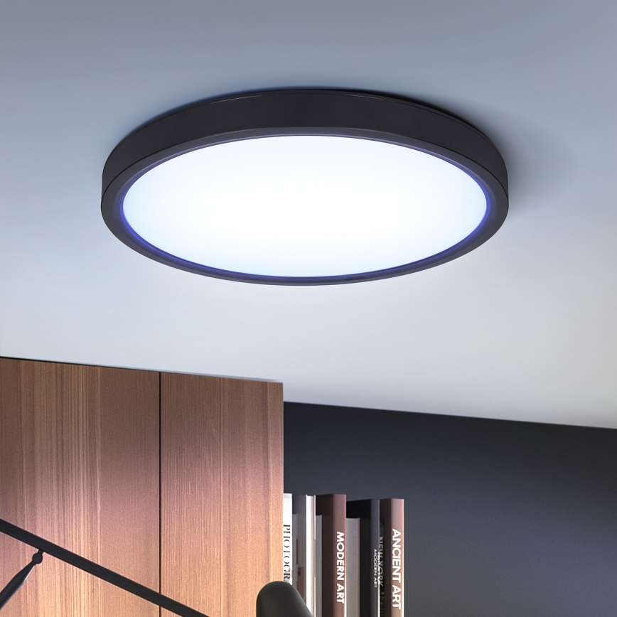 Brilagi - Dimmbare LED-Deckenleuchte ESTELA LED/36W/230V 3000-6500K ø 30 cm schwarz + Fernbedienung