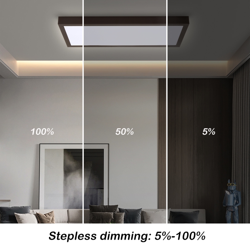 Brilagi - LED-dimmbare Badezimmer-Deckenleuchte FRAME SMART LED/30W/230V 30x60 cm 3000-6000K IP44 schwarz + Fernbedienung