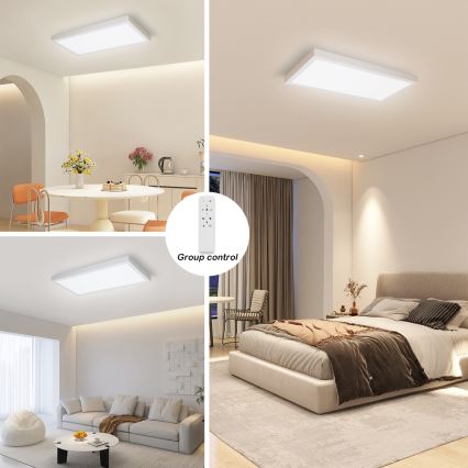 Brilagi - LED-dimmbare Badezimmer-Deckenleuchte FRAME SMART LED/30W/230V 30x60 cm 3000-6000K IP44 weiß + Fernbedienung