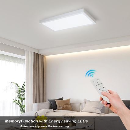 Brilagi - LED-dimmbare Badezimmer-Deckenleuchte FRAME SMART LED/30W/230V 30x60 cm 3000-6000K IP44 weiß + Fernbedienung