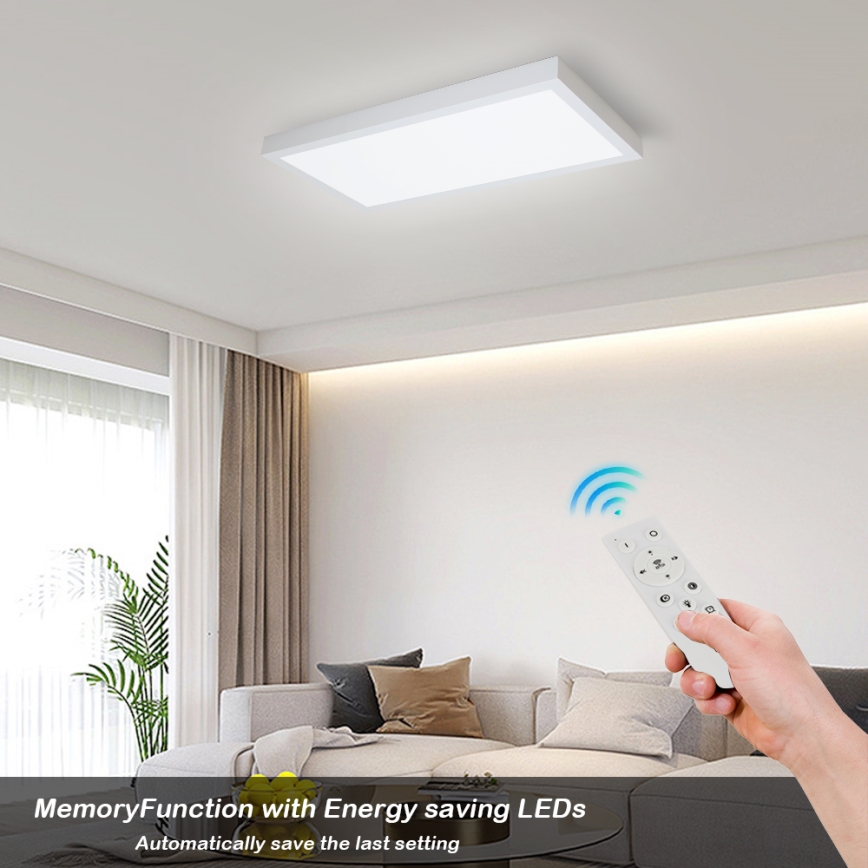 Brilagi - LED-dimmbare Badezimmer-Deckenleuchte FRAME SMART LED/30W/230V 30x60 cm 3000-6000K IP44 weiß + Fernbedienung