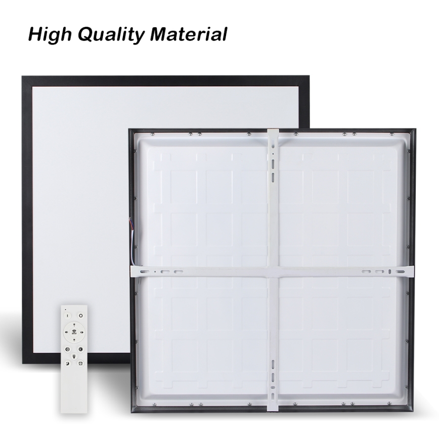 Brilagi - Dimmbare LED-Deckenleuchte für Badezimmer FRAME SMART LED/50W/230V 60x60 cm 3000-6000K IP44 schwarz + Fernbedienung
