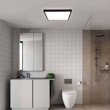Brilagi - Dimmbare LED-Deckenleuchte für Badezimmer FRAME SMART LED/50W/230V 60x60 cm 3000-6000K IP44 schwarz + Fernbedienung