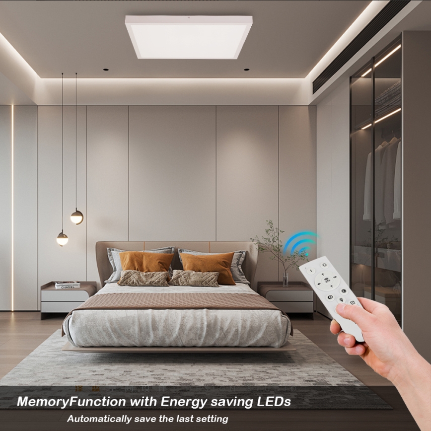 Brilagi - Dimmbare LED-Deckenleuchte für Badezimmer FRAME SMART LED/50W/230V 60x60 cm 3000-6000K IP44 weiß + Fernbedienung