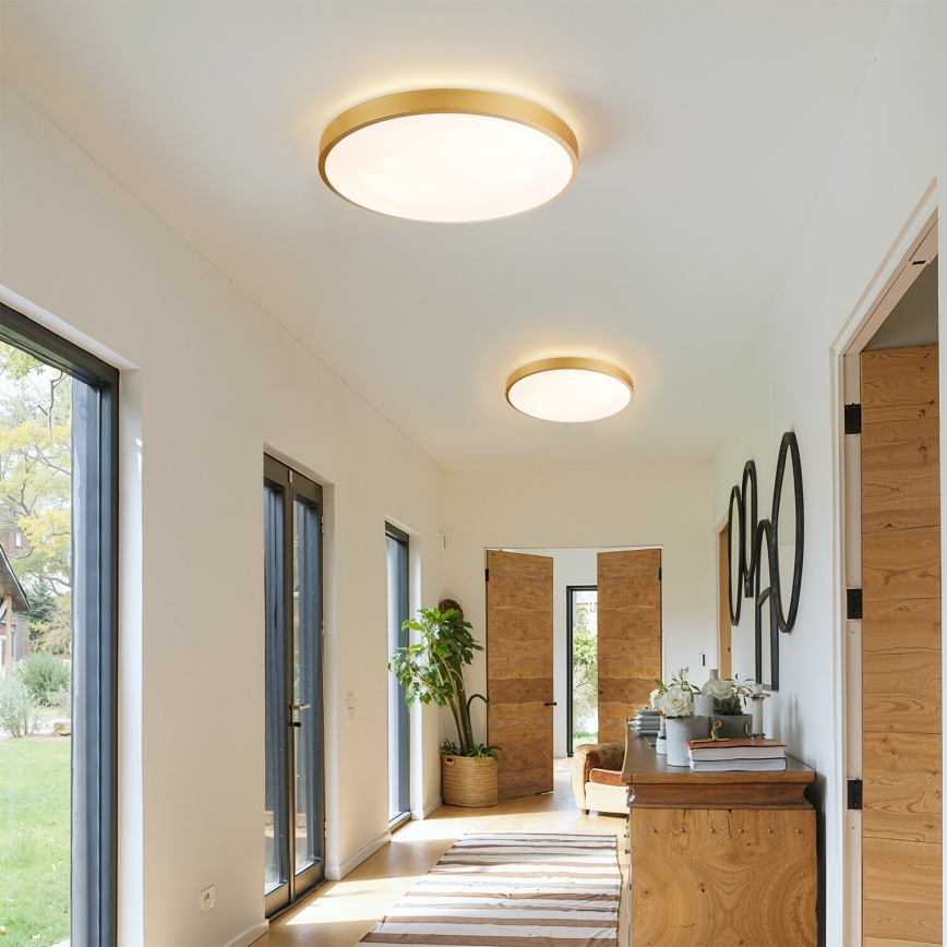 Brilagi - LED-dimmbare Deckenleuchte GLASS POOL DOUBLE LED/48W/230V 3000-6000K 40 cm goldfarben + Fernbedienung