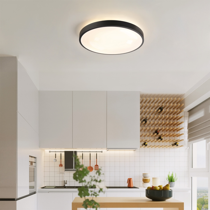 Brilagi - LED dimmbare Deckenleuchte GLASS POOL DOUBLE LED/48W/230V 3000-6000K 40 cm schwarz + Fernbedienung