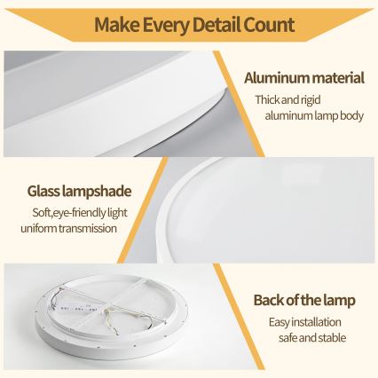 Brilagi - Dimmbares LED-Deckenlicht GLASS POOL DOUBLE LED/48W/230V 3000-6000K 40 cm weiß + Fernbedienung