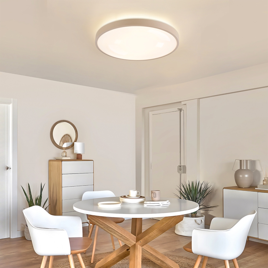 Brilagi - Dimmbare LED-Deckenleuchte GLASS POOL DOUBLE LED/60W/230V 3000-6000K 50 cm beige + Fernbedienung