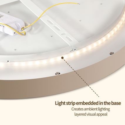 Brilagi - Dimmbare LED-Deckenleuchte GLASS POOL DOUBLE LED/60W/230V 3000-6000K 50 cm beige + Fernbedienung