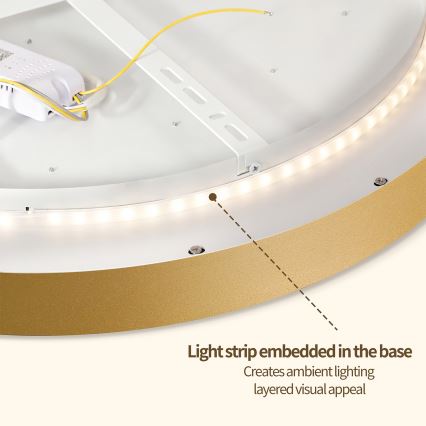 Brilagi - LED-dimmbare Deckenleuchte GLASS POOL DOUBLE LED/60W/230V 3000-6000K 50 cm gold + Fernbedienung