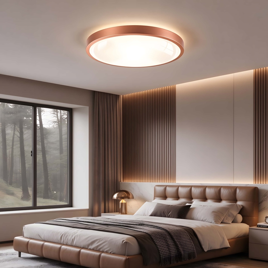 BRILAGI - LED-dimmbare Deckenleuchte GLASS POOL DOUBLE LED/60W/230V Ø 50 cm kupferfarben + Fernbedienung